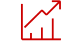 icon with a bar chart and upward pointing arrow